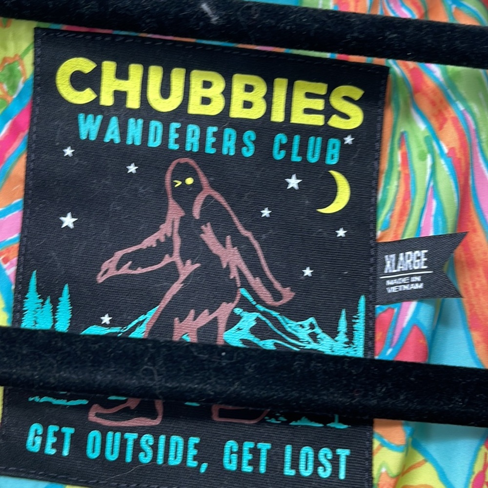 Chubbies Green Blue Wanderer's Club Puffer Jacket Coat Adult Size XL - Picture 3 of 5
